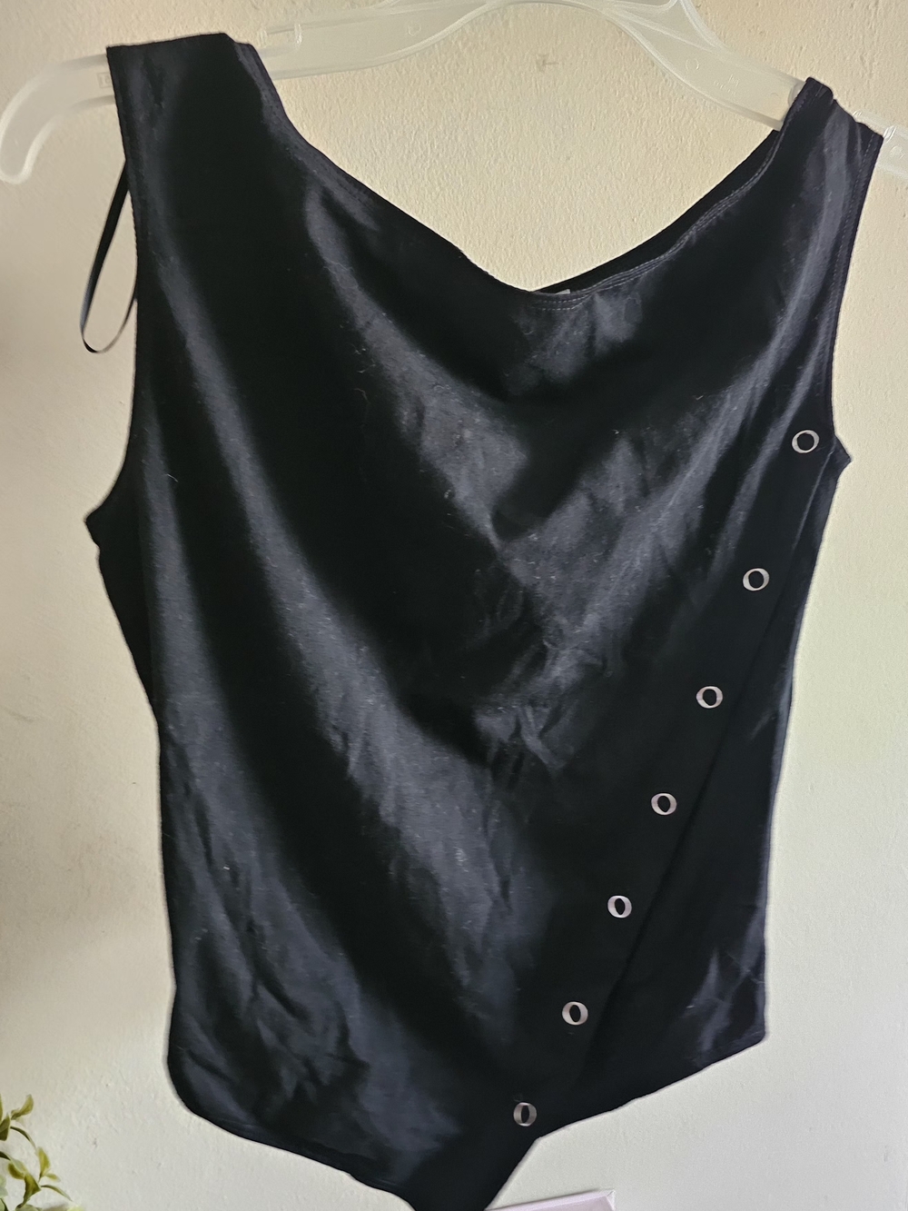 Princess Polly Black One-Shoulder Snap Bodysuit